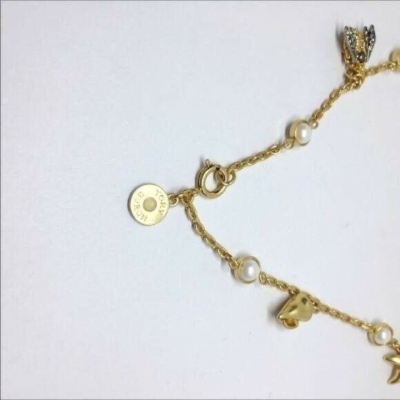 NWOT Tory Burch Gold Bee Pearl Long Necklace - Picture 6 of 7